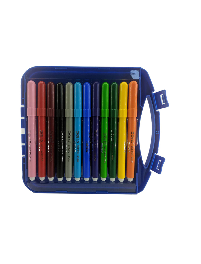 Doms Sketch Max NonToxic Jumbo Sketch Pen Set with Plastic Carry Case 12  Assorted Shades x 2 Set  JUNIOR SHOPin