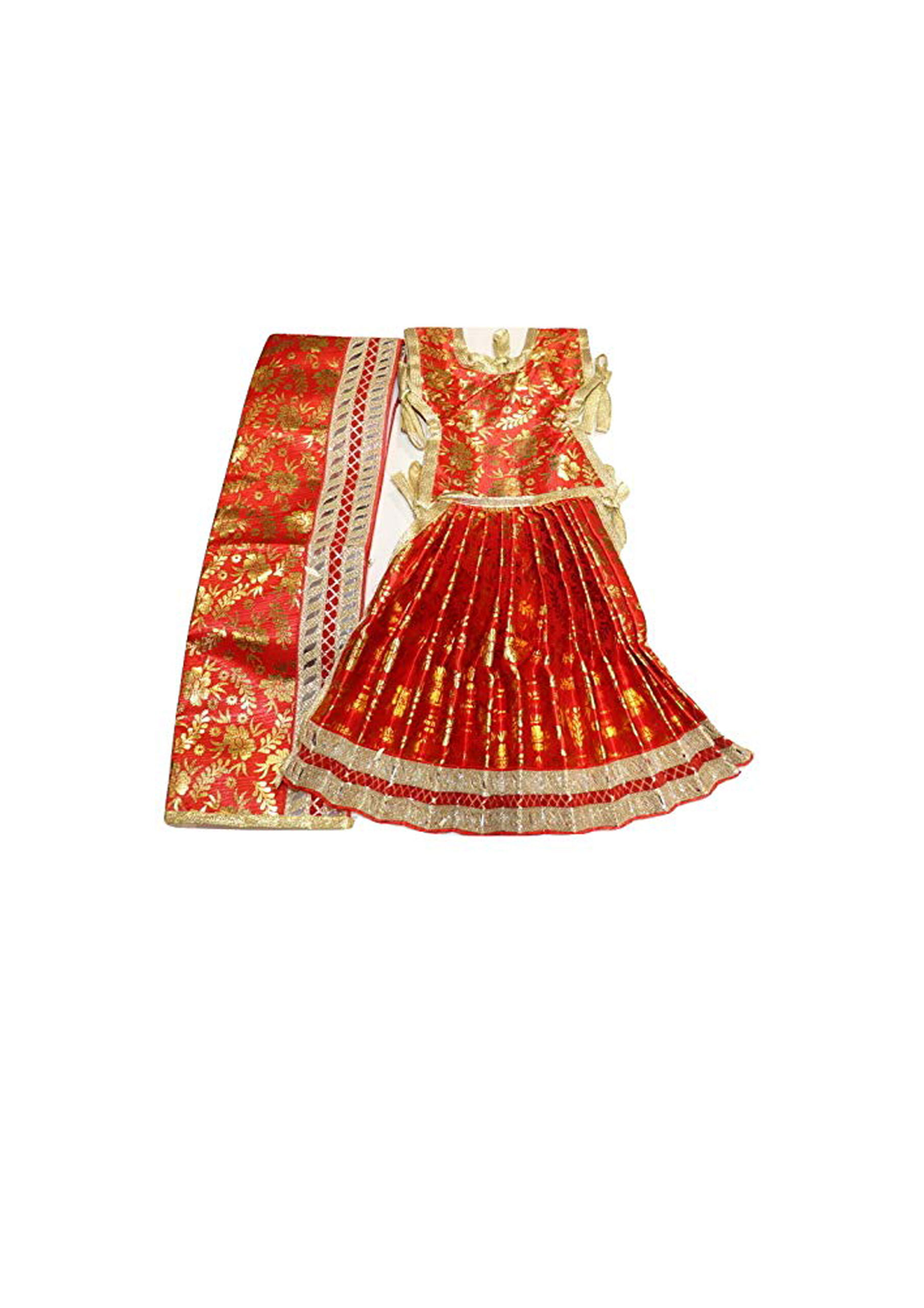 Dress For Durga/Laxmi/Radha Rani/Saraswati and Other Goddess/Poshak For  Matarani/Devi Dress (Mataji lehenga Chunri/Patka) Size - 9 Inch For Goddess  Idol of 1.25 Feet(15 Inch) - Amamani Online Shopping